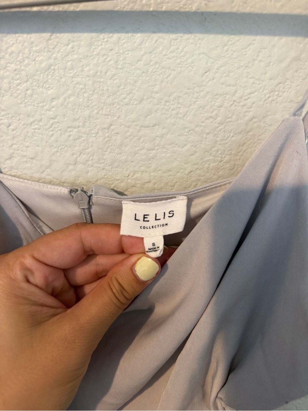 Le Lis Lavender Gray Spaghetti Strap Ruched Mini Dress - Picture 2 of 4